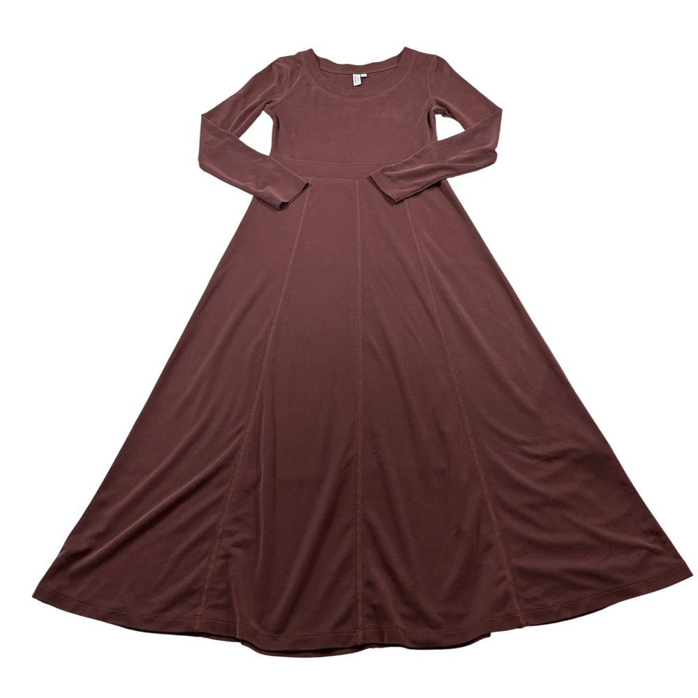 & Other Stories Paris Atelier Brown Modal Blend Long Sleeve A-Line Maxi Dress 6